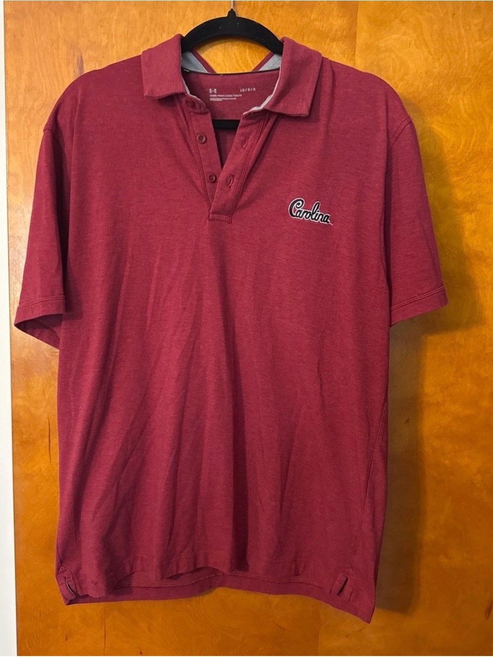 Under Armour Men's Heather Cardinal Polo with 'Carolina' Script